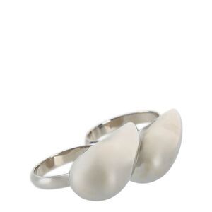 Givenchy G Tears Double Finger Ring Silver Womens
